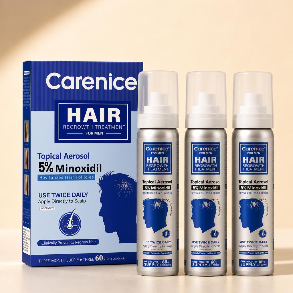 Set espuma Minoxidil 5%: tres envases y caja